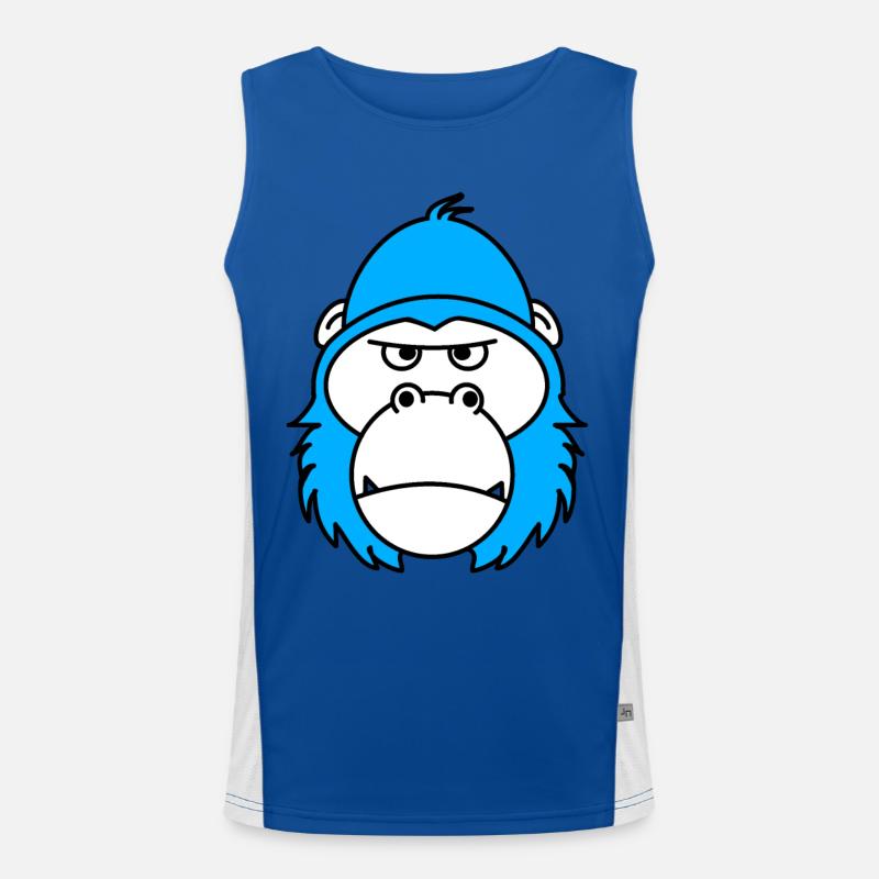 Grimmiger blauer Affenkopf Funktionelles Kontrast-Tank Top für Männer 