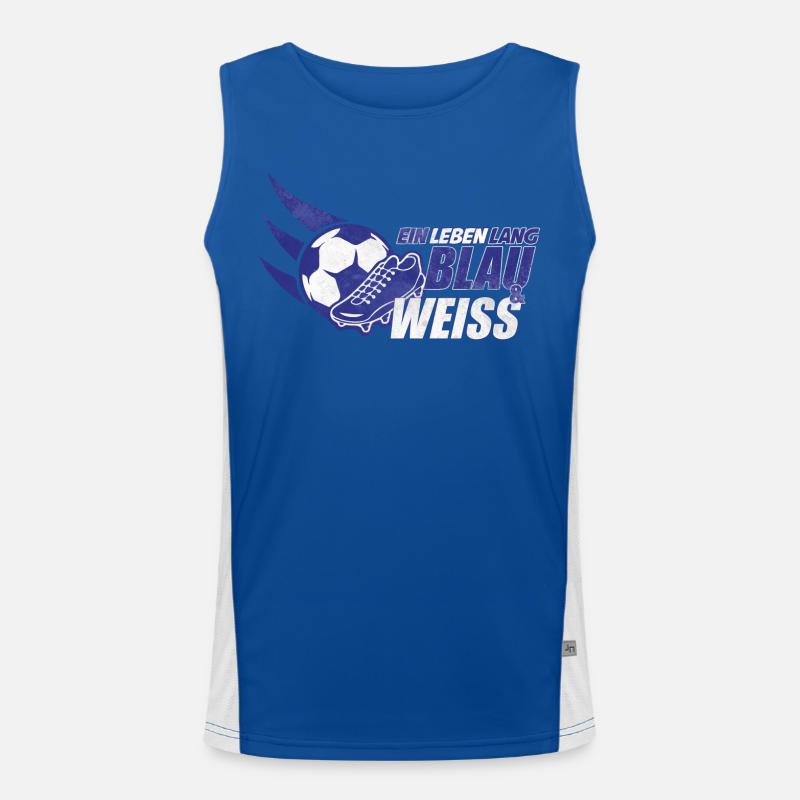 Blau & Weiss ein Leben Lang Geschenkidee Funktionelles Kontrast-Tank Top für Männer 