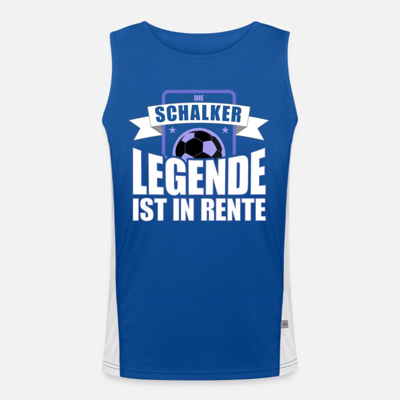 Die Schalker Legende ist in Rente | Schalke Spruch Funktionelles Kontrast-Tank Top für Männer 