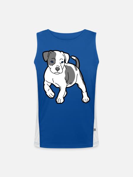 hund - Funktionelles Kontrast-Tank Top für Männer - Royal/Weiß