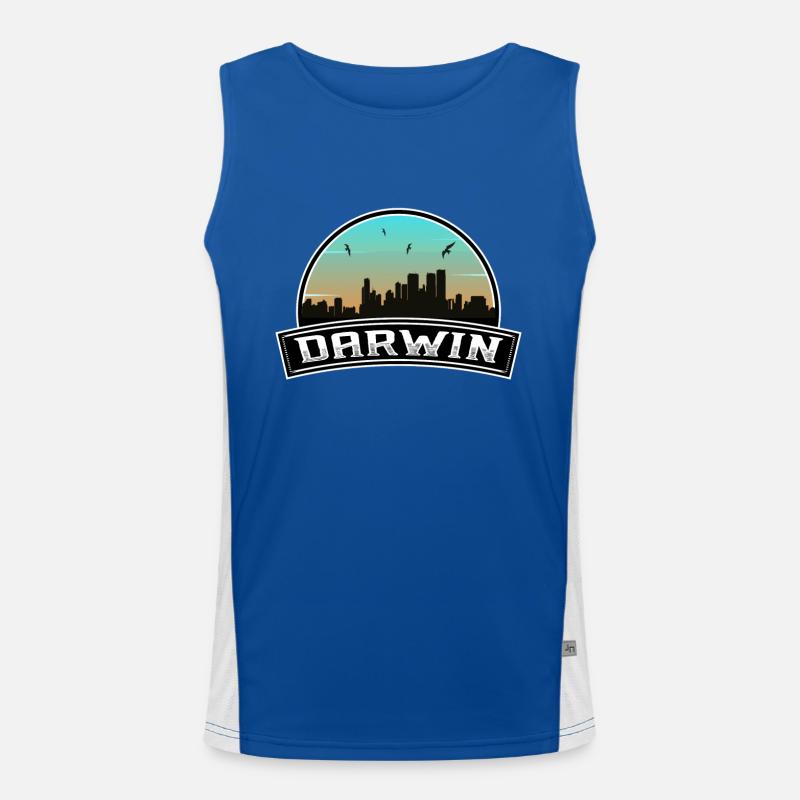 Darwin Australia Skyline Australian Souvenir - Men's Functional Contrast Tank Top - royal/white