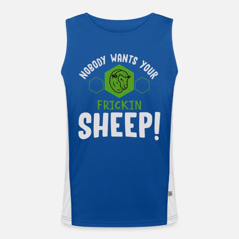 Board game, board game board game settlers, sheep, - Men's Functional Contrast Tank Top - royal/white