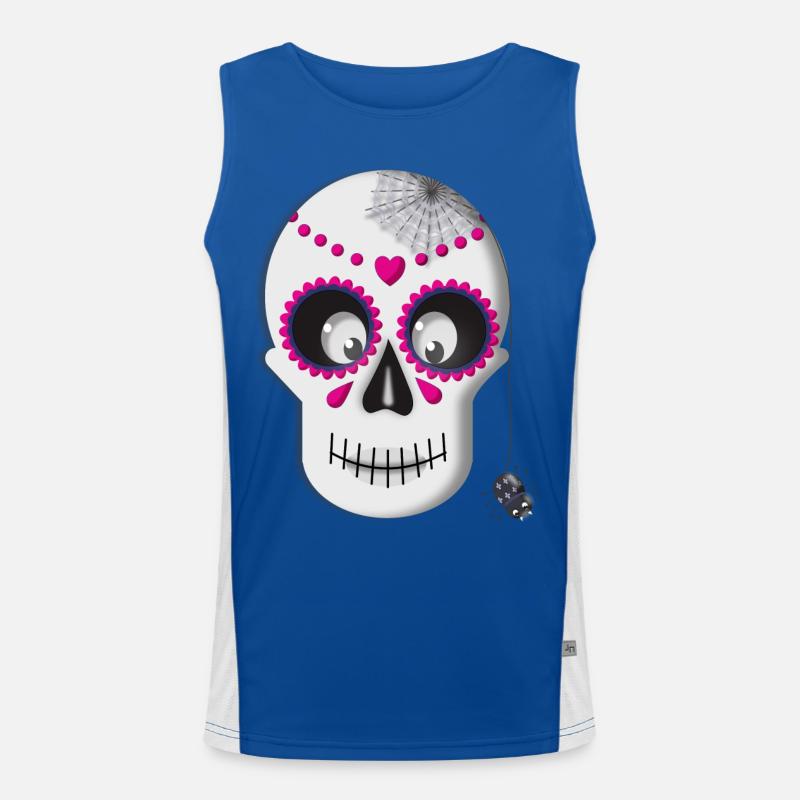 Sugar Skull Funktionelles Kontrast-Tank Top für Männer 