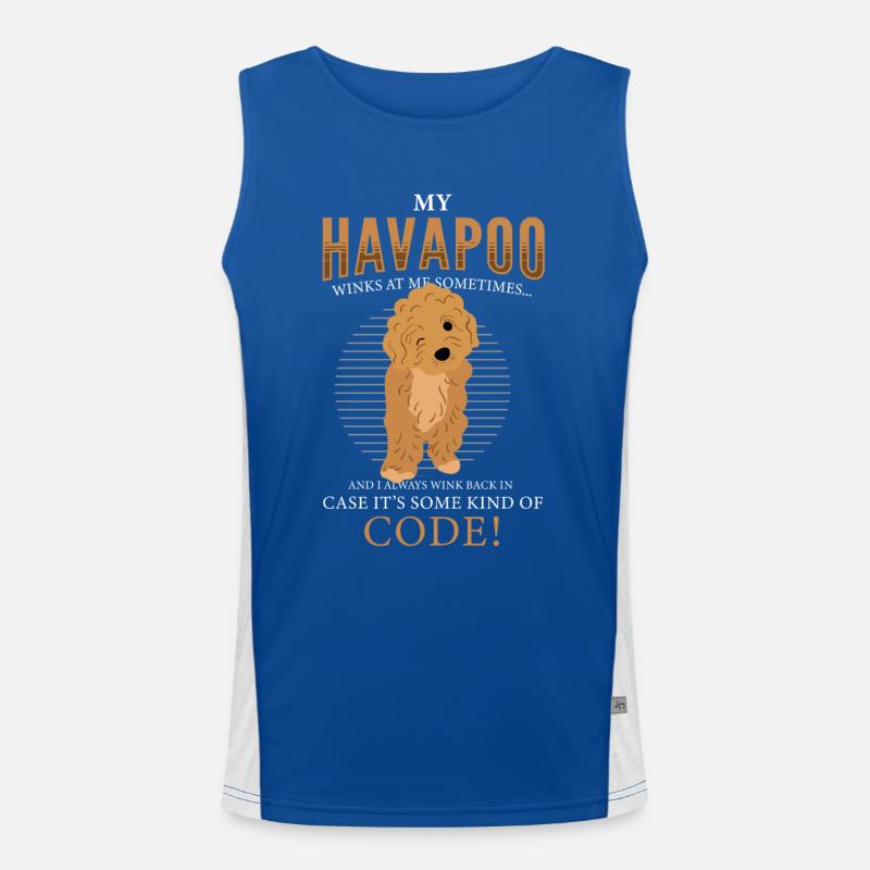 havapoo, havapoo poodle hybrid, havapoo humor, Men's Functional Contrast Tank Top 