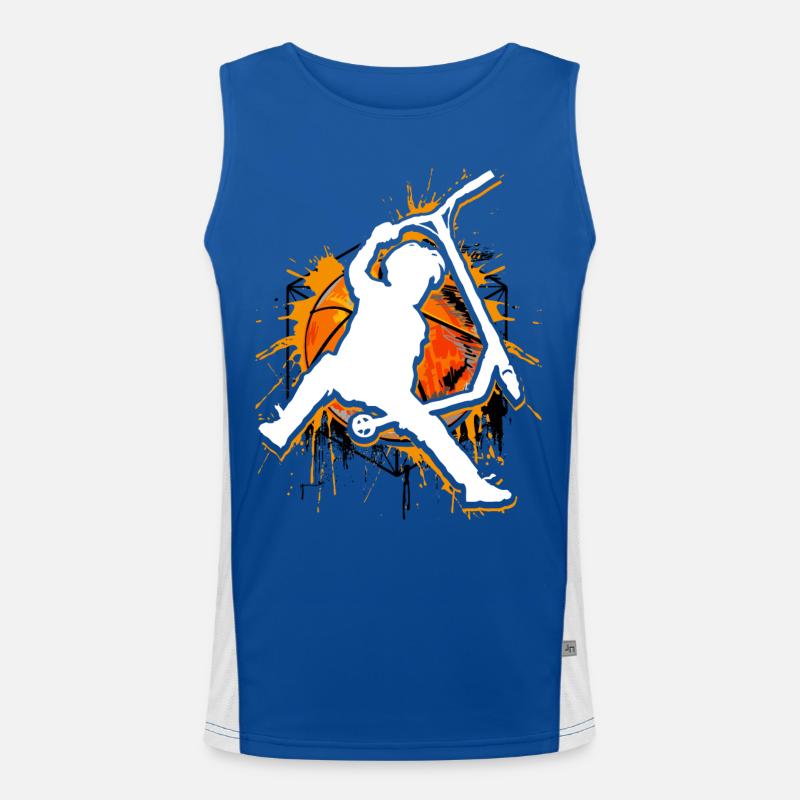 Stunt Scooter - Roller - Stuntscooter - Men's Functional Contrast Tank Top  - royal/white