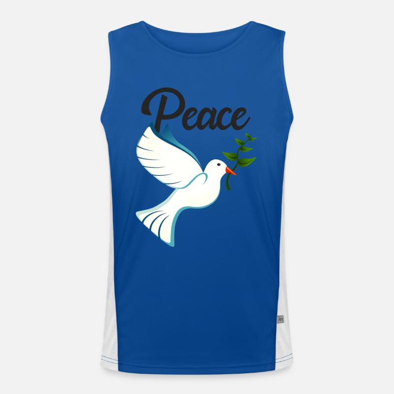 PEACE Friedenstaube Funktionelles Kontrast-Tank Top für Männer 