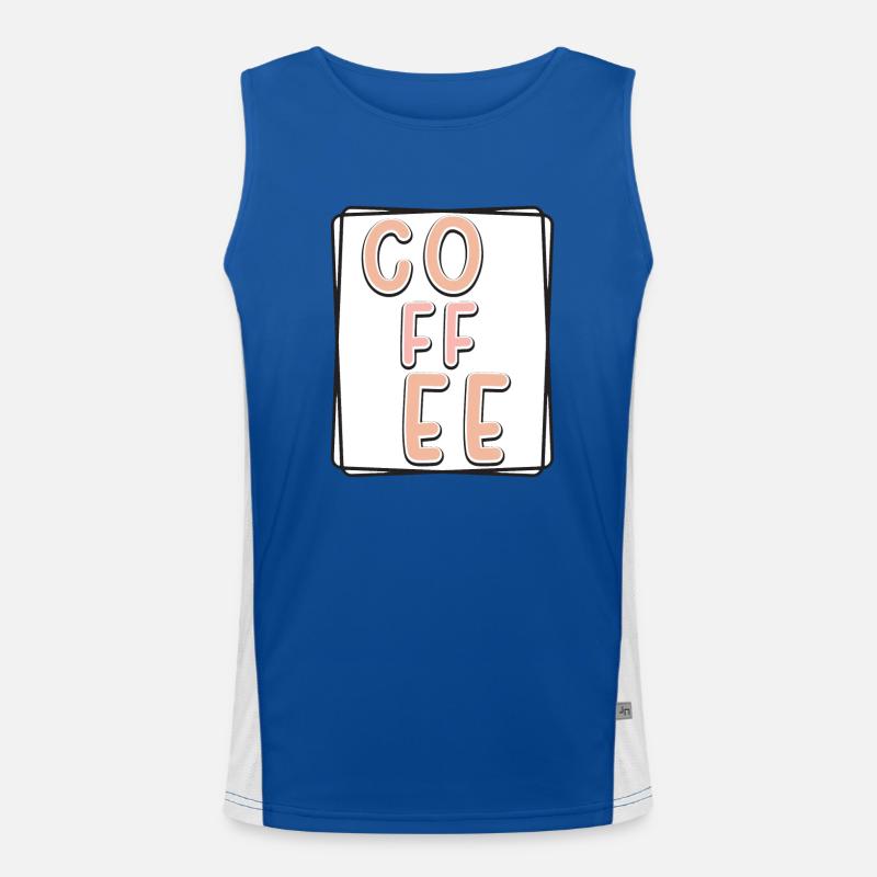 Kaffee Typo Panel Funktionelles Kontrast-Tank Top für Männer 