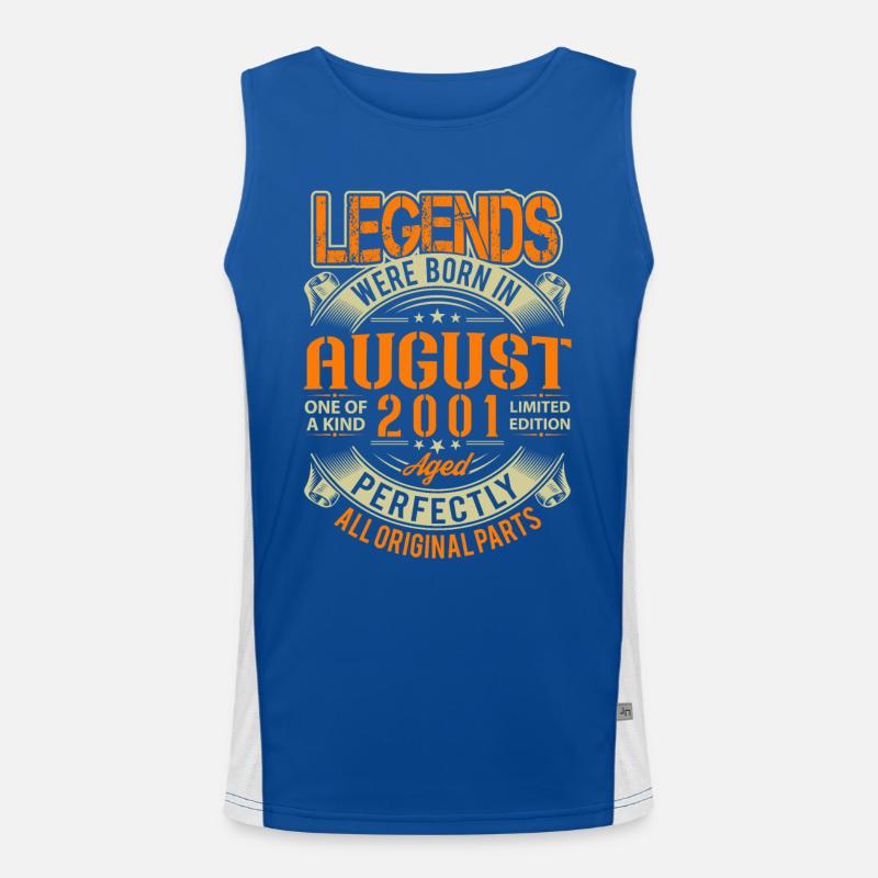 2001 August Geburtstag Legende Funktionelles Kontrast-Tank Top für Männer 