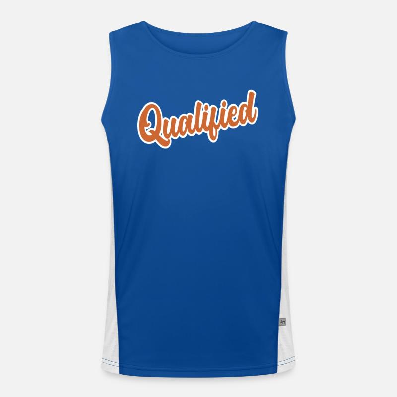 Qualified Word Funny Text Message Quote Men's Functional Contrast Tank Top 