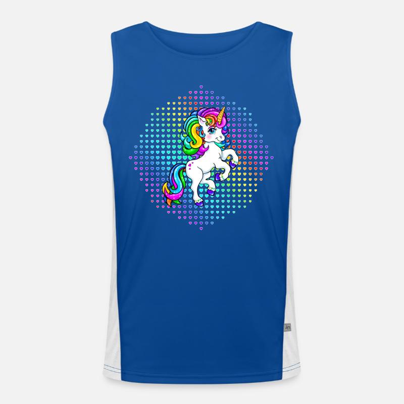 buntes Einhorn Unicorn Mädchen Funktionelles Kontrast-Tank Top für Männer 