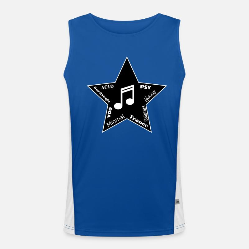 EDM Techno Stern Funktionelles Kontrast-Tank Top für Männer 