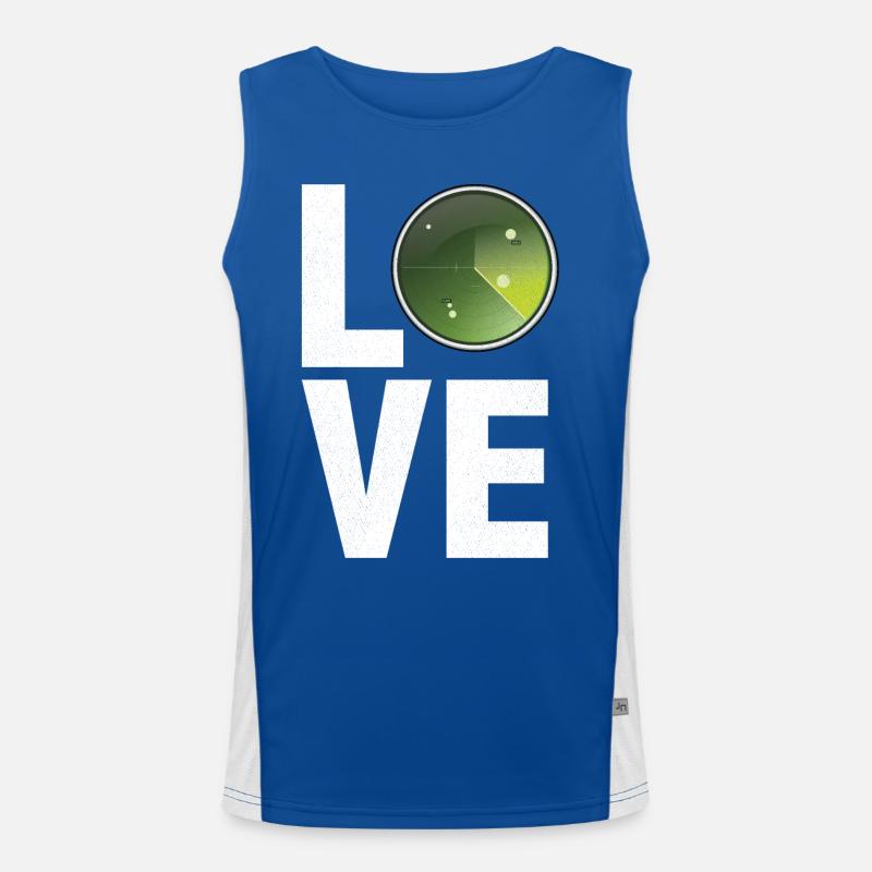 Air Traffic Controller Love Radar Flight Control Men's Functional Contrast Tank Top 