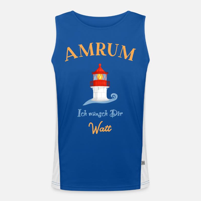 Amrum, Leuchtturm Norddorf, Ich wünsch Dir Watt Funktionelles Kontrast-Tank Top für Männer 