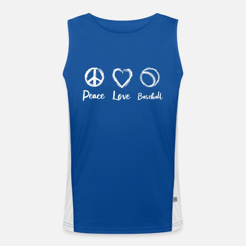 Peace Love Baseball Débardeur respirant contrasté Homme 