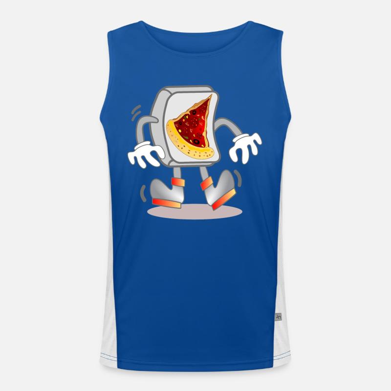 Computer - PIZZA ORDER - Men's Functional Contrast Tank Top  - royal/white