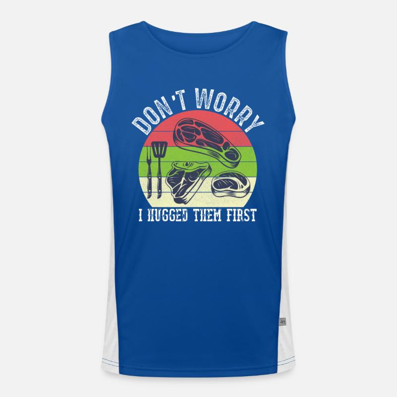 Metzger Schlachttier Fleischschneider BBQ - Funktionelles Kontrast-Tank Top für Männer - Royal/Weiß