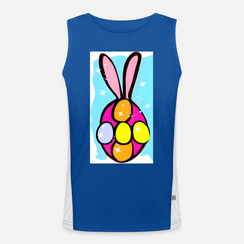 Bunte Osterhasen-Eier Illustration Funktionelles Kontrast-Tank Top für Männer 