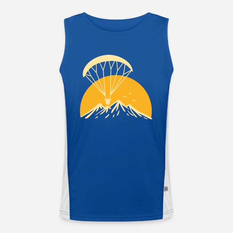 Paramotoring Retro - Men's Functional Contrast Tank Top  - royal/white