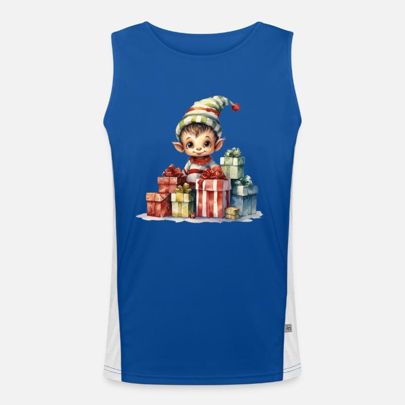Winterzauber Elf Geschenke Funktionelles Kontrast-Tank Top für Männer 