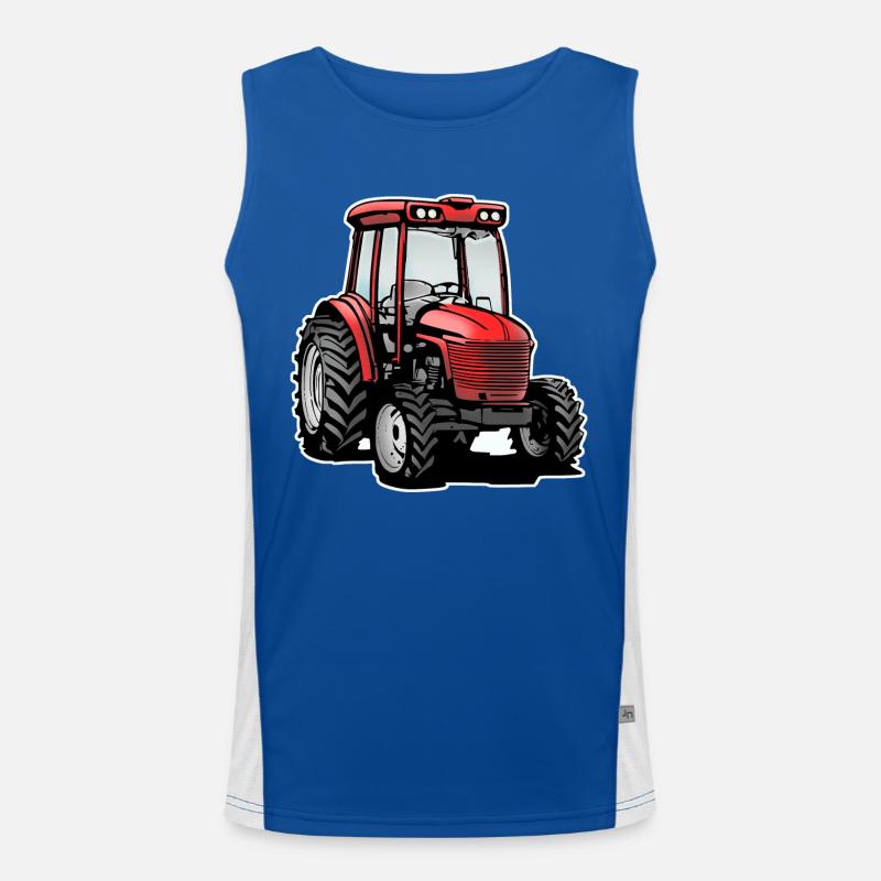 Traktor / traktor - Funktionel kontrast tanktop til herrer  - kongeblå/hvid