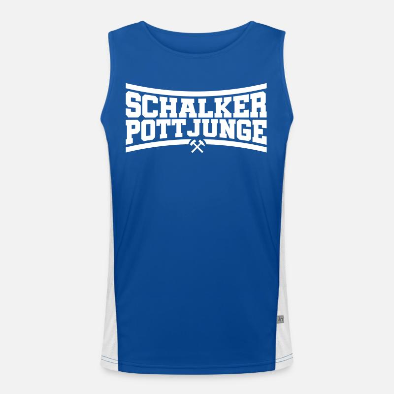 Schalker Pottjunge Gelsenkirchen | Farbe änderbar Funktionelles Kontrast-Tank Top für Männer 