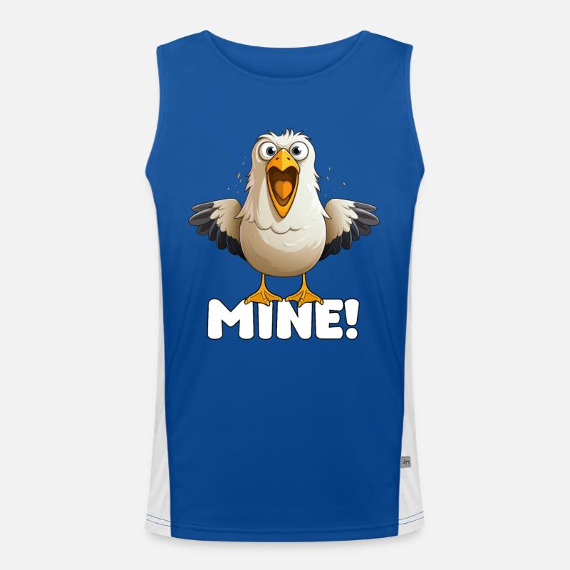MINE! – Dessin animé de mouette coquine, humour de plage Débardeur respirant contrasté Homme 