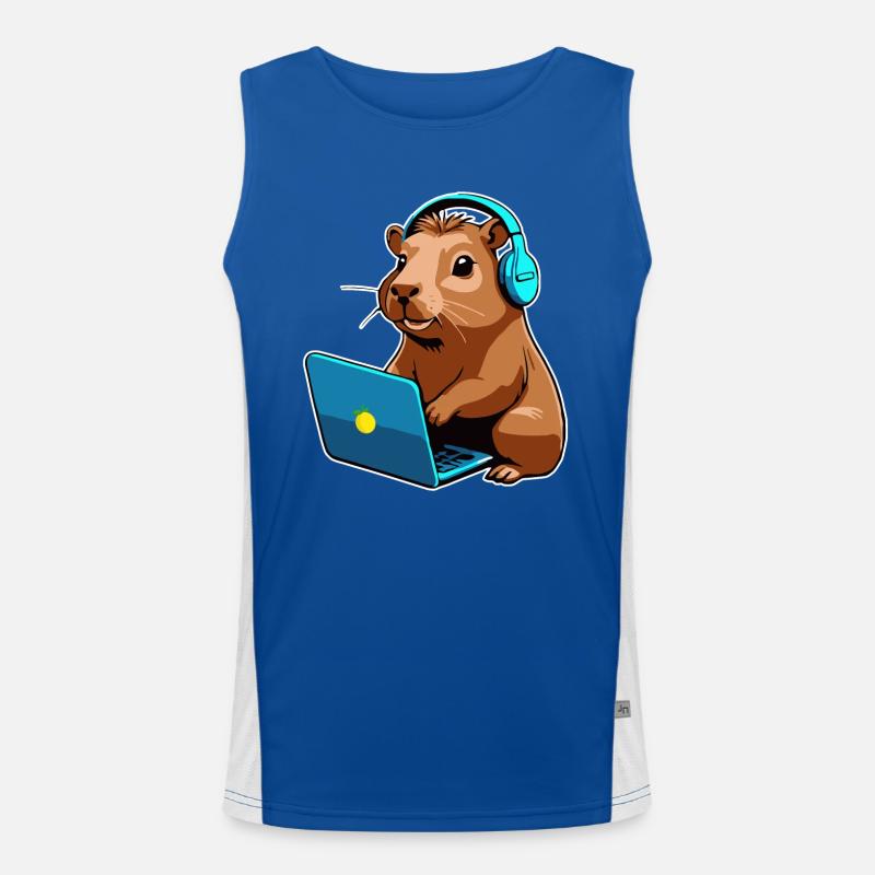 Capybara Programmeur Codeur Ordinateur Débardeur respirant contrasté Homme 