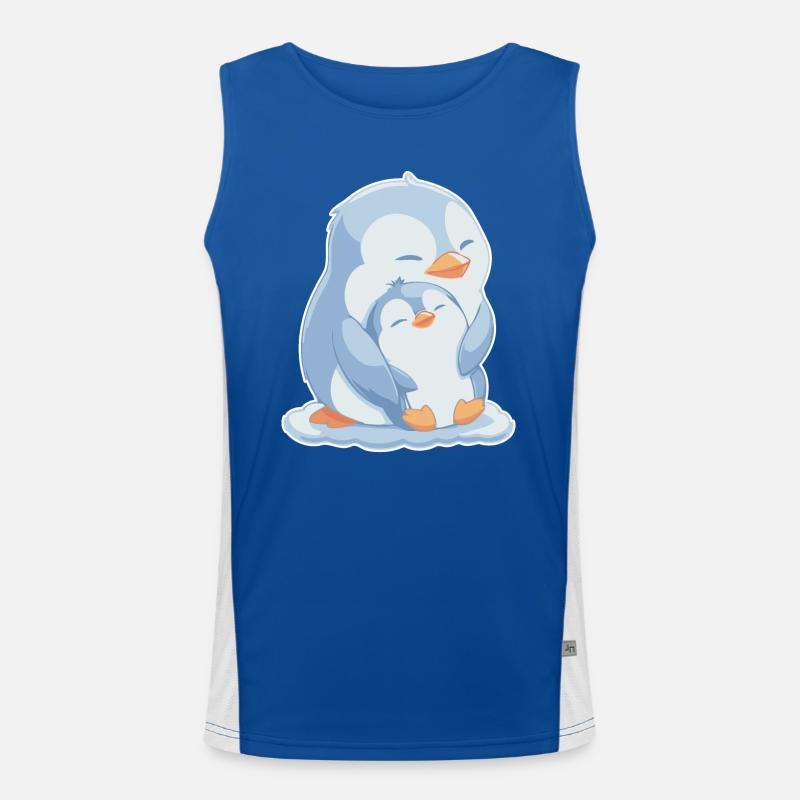 Pinguin Mama und Baby Muttertag Funktionelles Kontrast-Tank Top für Männer 