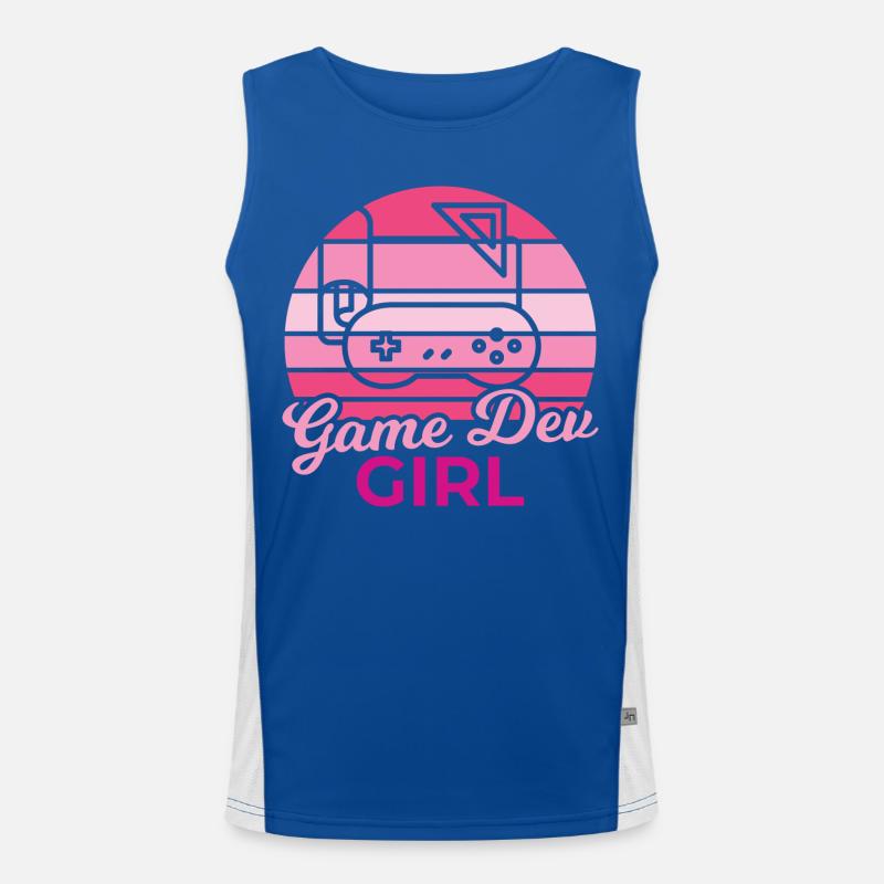 Game Developer - Men's Functional Contrast Tank Top  - royal/white