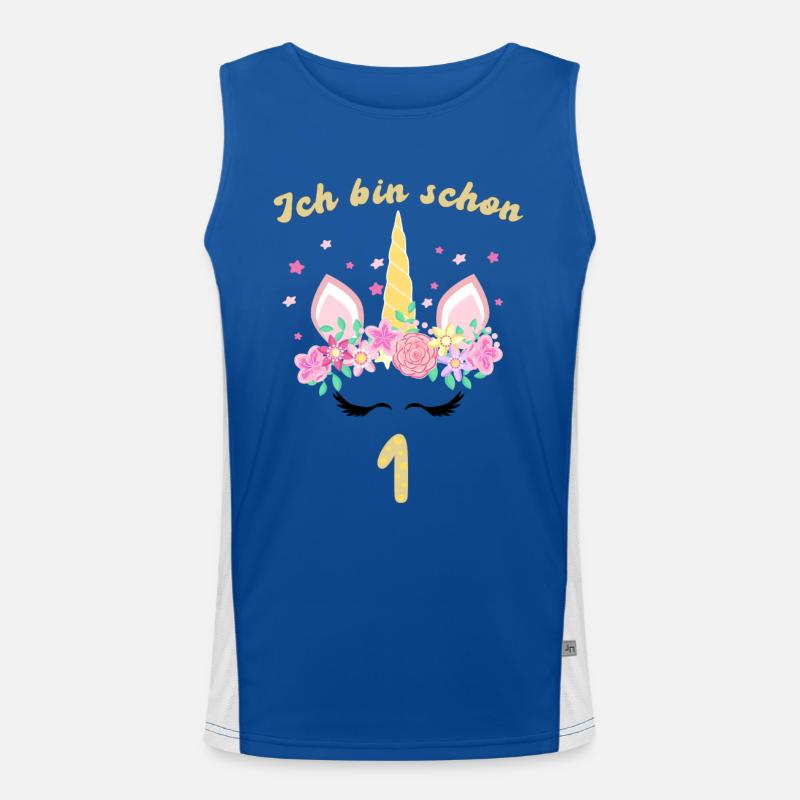 Ich bin schon 1- Einhorn Funktionelles Kontrast-Tank Top für Männer 