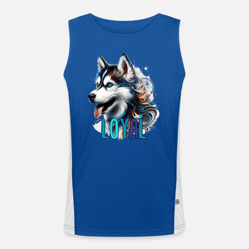 Husky chiot mignon chien loyal cadeau Débardeur respirant contrasté Homme 