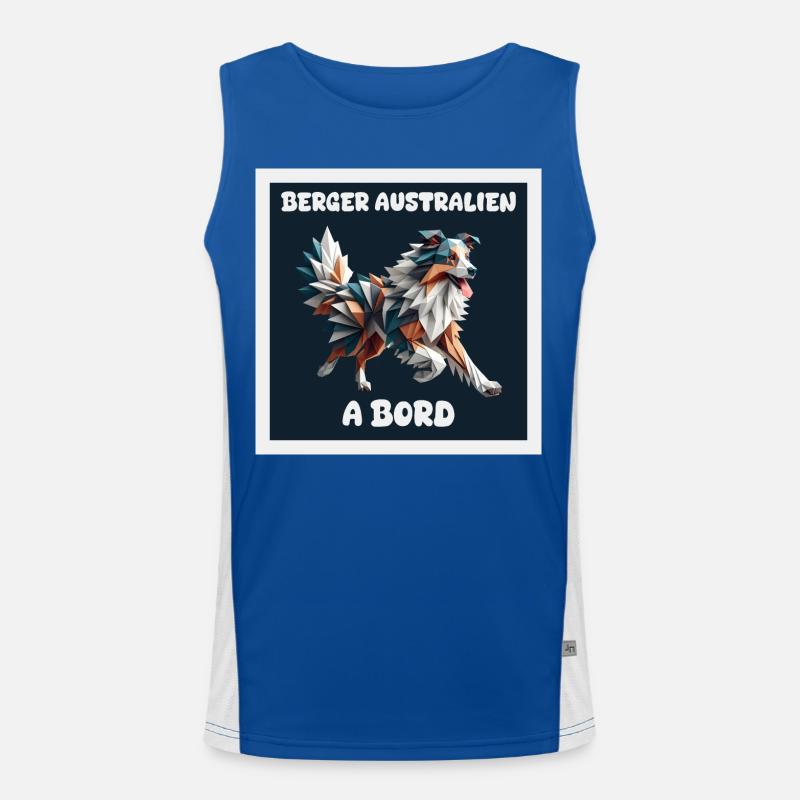 AUSTRALIAN SHEPHERD AUTOAUFKLEBER AN BORD Funktionelles Kontrast-Tank Top für Männer 