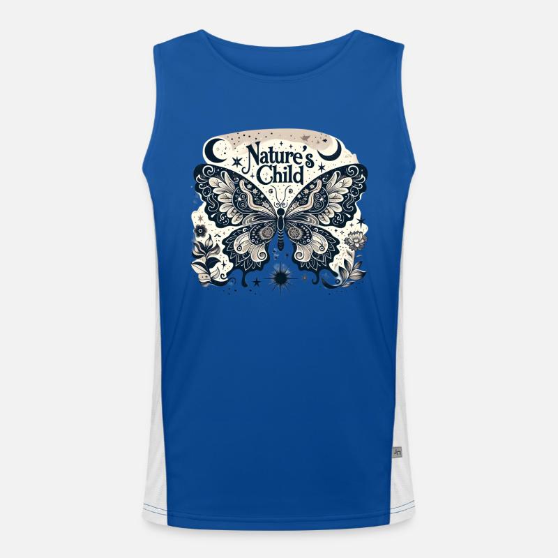 Nature's Child Butterfly Pattern Men's Functional Contrast Tank Top 