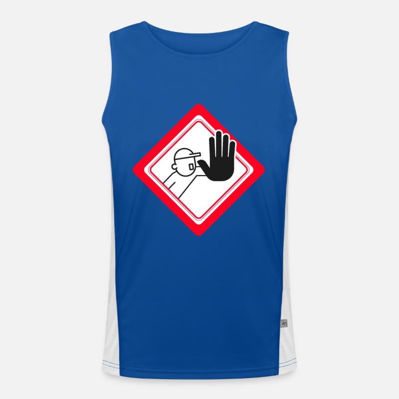 Unauthorized access prohibited Prohibition signs - Men's Functional Contrast Tank Top  - royal/white