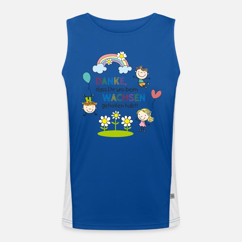 Spruch Abschied | Kinder - Regenbogen - Blumen  Funktionelles Kontrast-Tank Top für Männer 