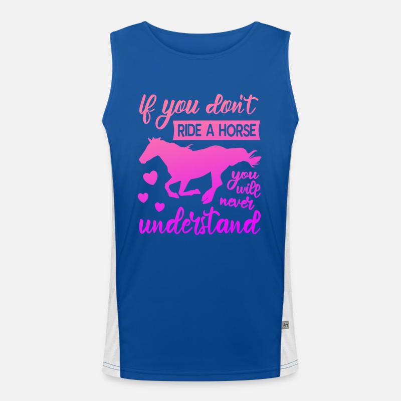 Pferde Mädchen Funktionelles Kontrast-Tank Top für Männer 