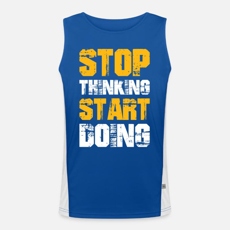 Stop Thinking Start Doing - Men's Functional Contrast Tank Top  - royal/white