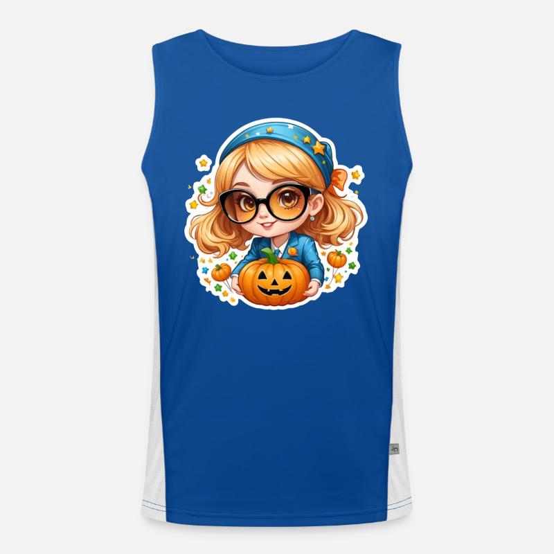 Fille citrouille pour Halloween Débardeur respirant contrasté Homme 
