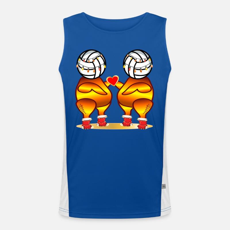 WEIHNACHTEN BRATHÄHNCHEN VOLLEYBALL Funktionelles Kontrast-Tank Top für Männer 