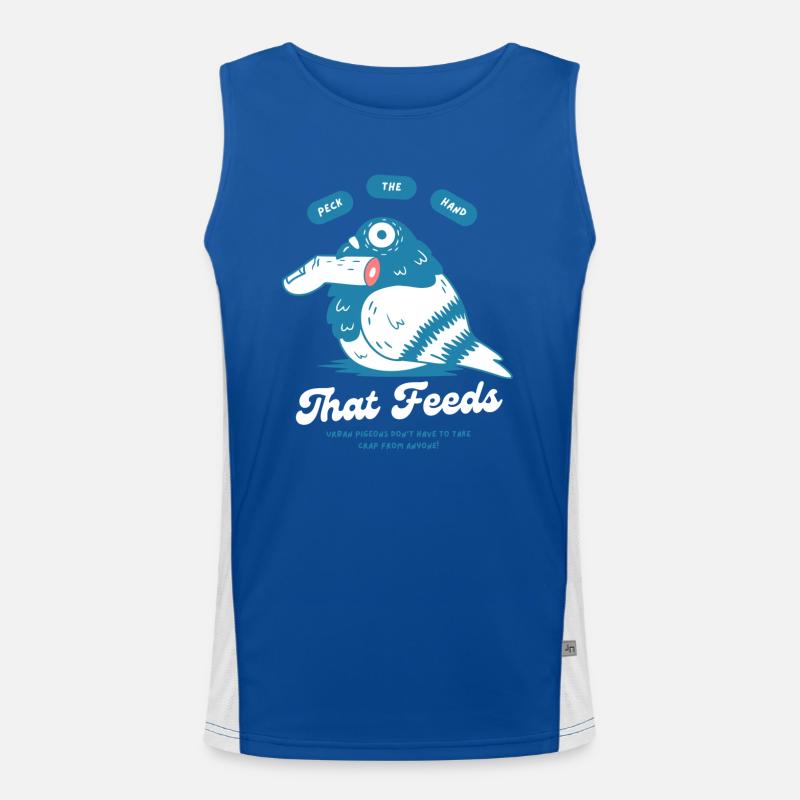 Peck The Hand That Feeds – Pigeon Design Men's Functional Contrast Tank Top 