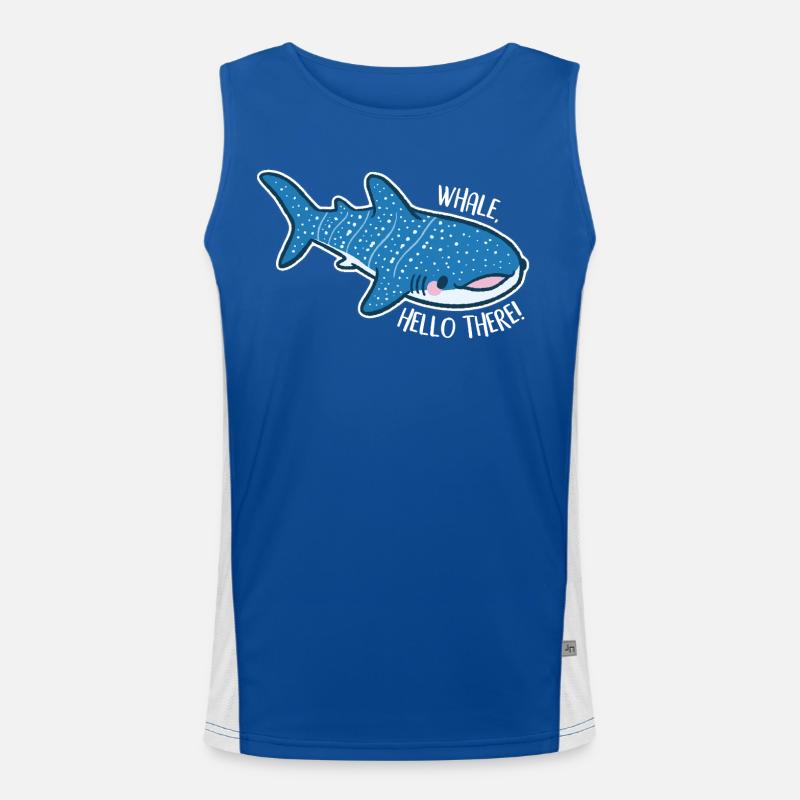 Funny whale shark with pun - Men's Functional Contrast Tank Top  - royal/white