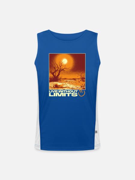 Live Without Limits – Surreal Desert Scene - Men's Functional Contrast Tank Top - royal/white