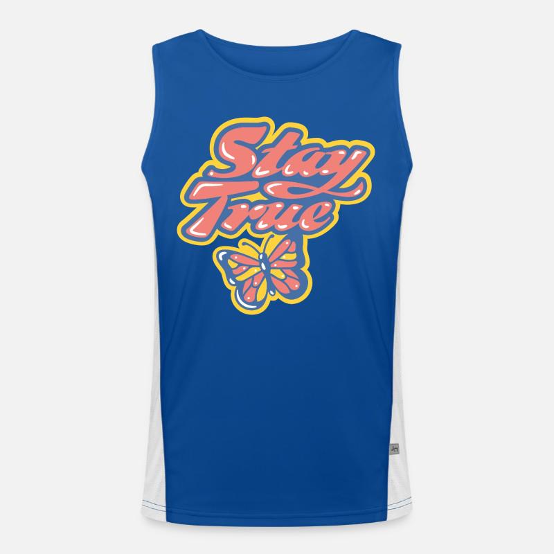 Stay True – Buntes Retro-Design Funktionelles Kontrast-Tank Top für Männer 