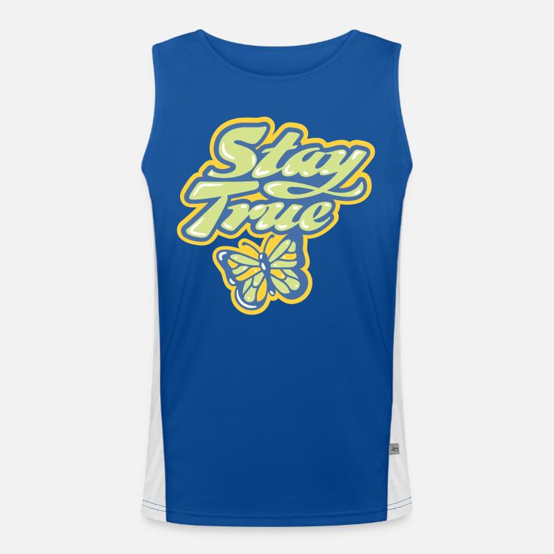 Stay True – Lettrage pastel Débardeur respirant contrasté Homme 