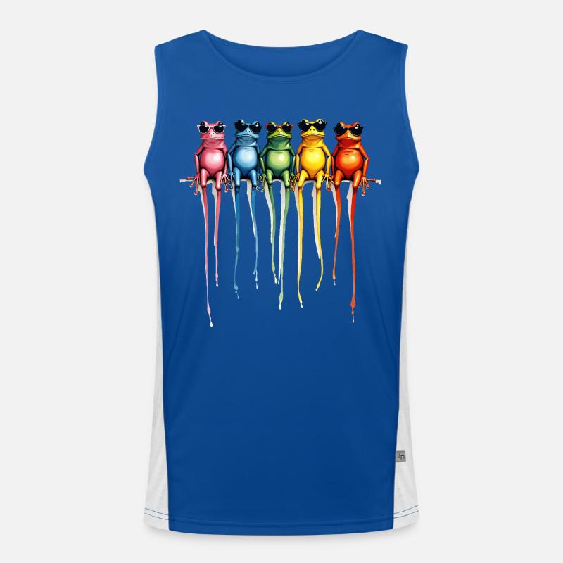 Coole Regenbogen-Frösche Funktionelles Kontrast-Tank Top für Männer 