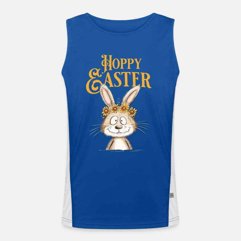 Happy Easter Easter Bunny - Men's Functional Contrast Tank Top  - royal/white
