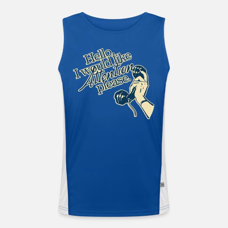 Hello, I Need Attention – Retro Statement - Men's Functional Contrast Tank Top  - royal/white
