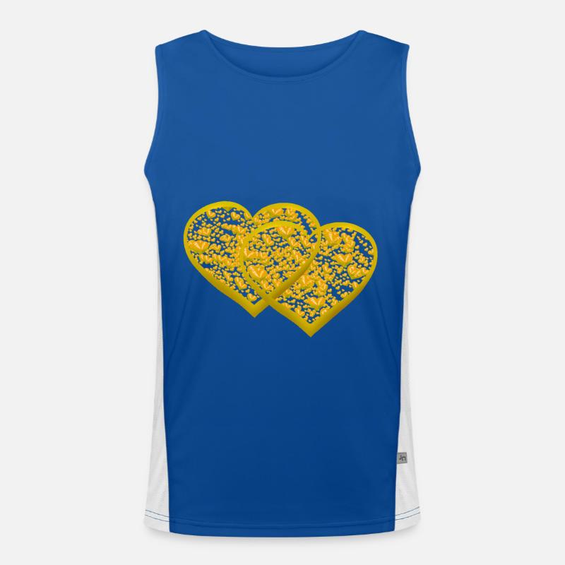 Heart Hearts Partner Partnership Valentine Men's Functional Contrast Tank Top 