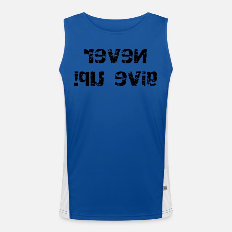 Never give up - mirrored Men's Functional Contrast Tank Top 
