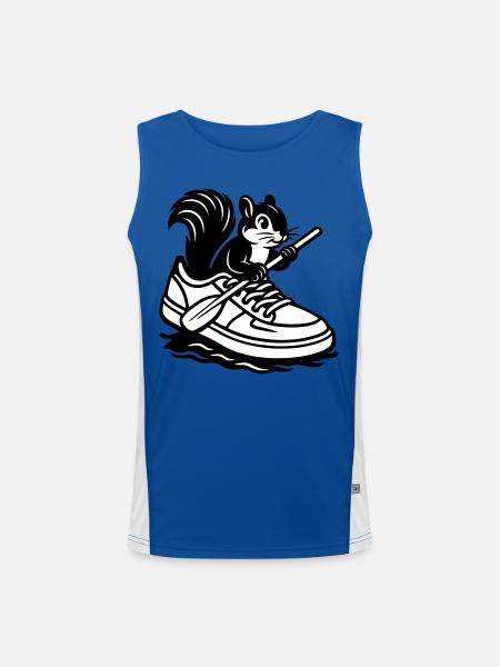 Squirrel in sneakers! - Men's Functional Contrast Tank Top - royal/white